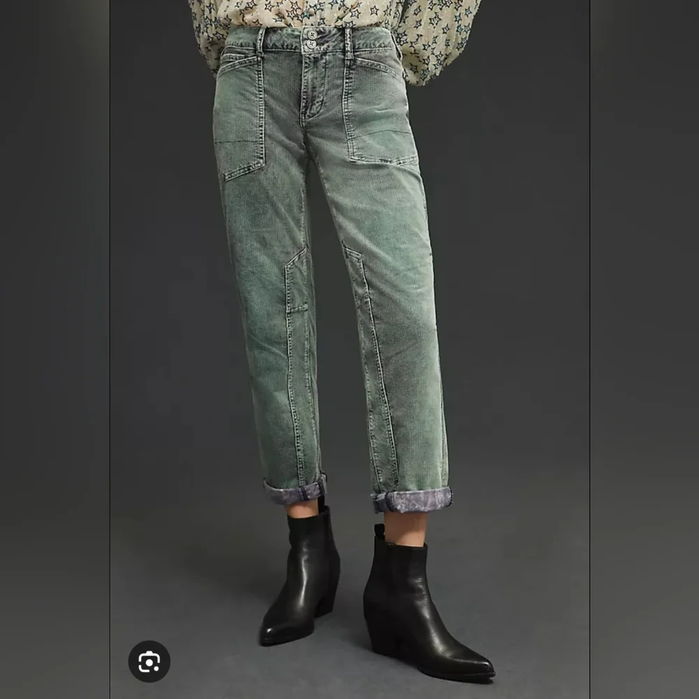 Pilcro The Wanderer Corduroy Cargo pants 29 blue green - Picture 1 of 14